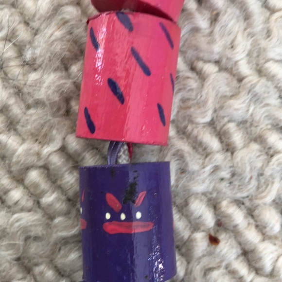 vintage boho wood bead belt - Picture 5 of 11